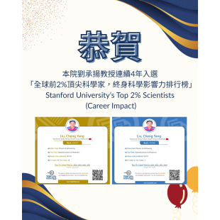 賀本院劉承揚教授連續4年入選「全球前2_頂尖科學家,終身科學影響力排行榜」Stanford University’s Top 2_ Scientists _Career Impact_.png 賀本院劉承揚教授連續4年入選「全球前2_頂尖科學家,終身科學影響力排行榜」Stanford University’s Top 2_ Scientists _Career Impact_.png